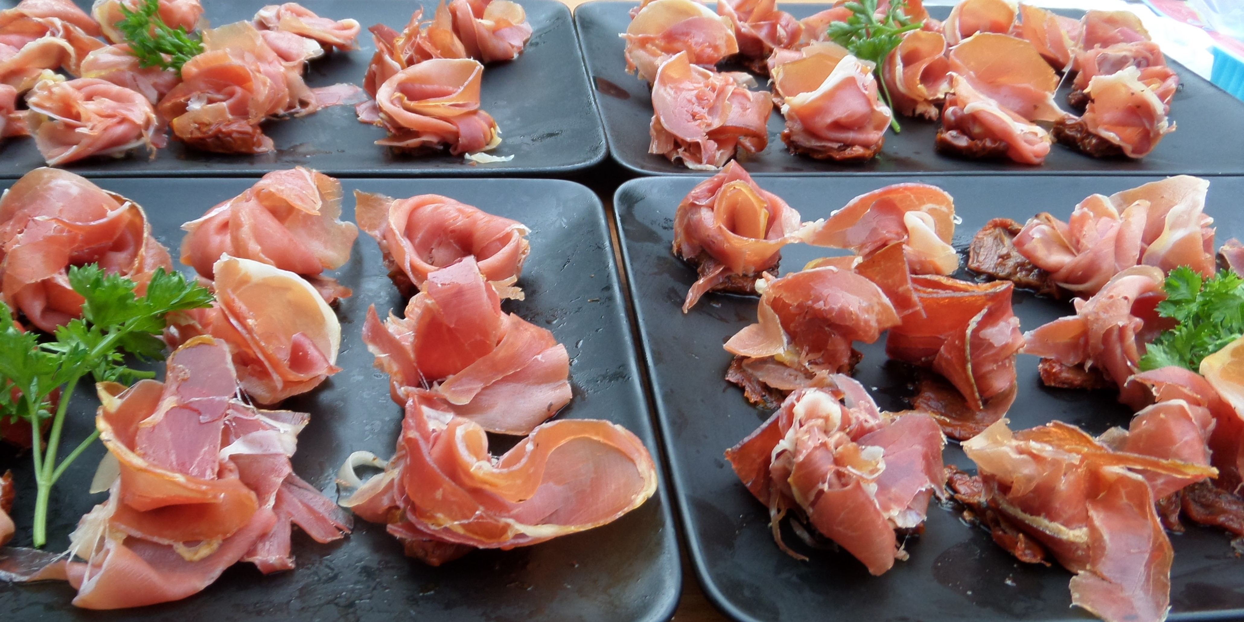 Jamon de Serrano tapas ready for buffet catering costa blanca