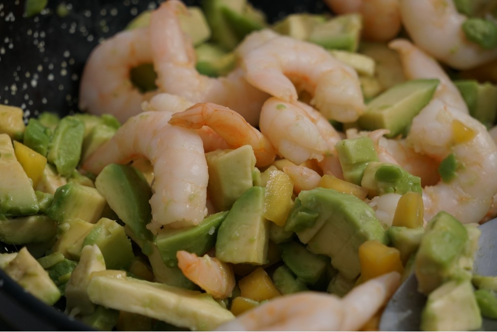 fresh avocado mango and prawn salad by CHEF AT HOME CATERING ALBIR